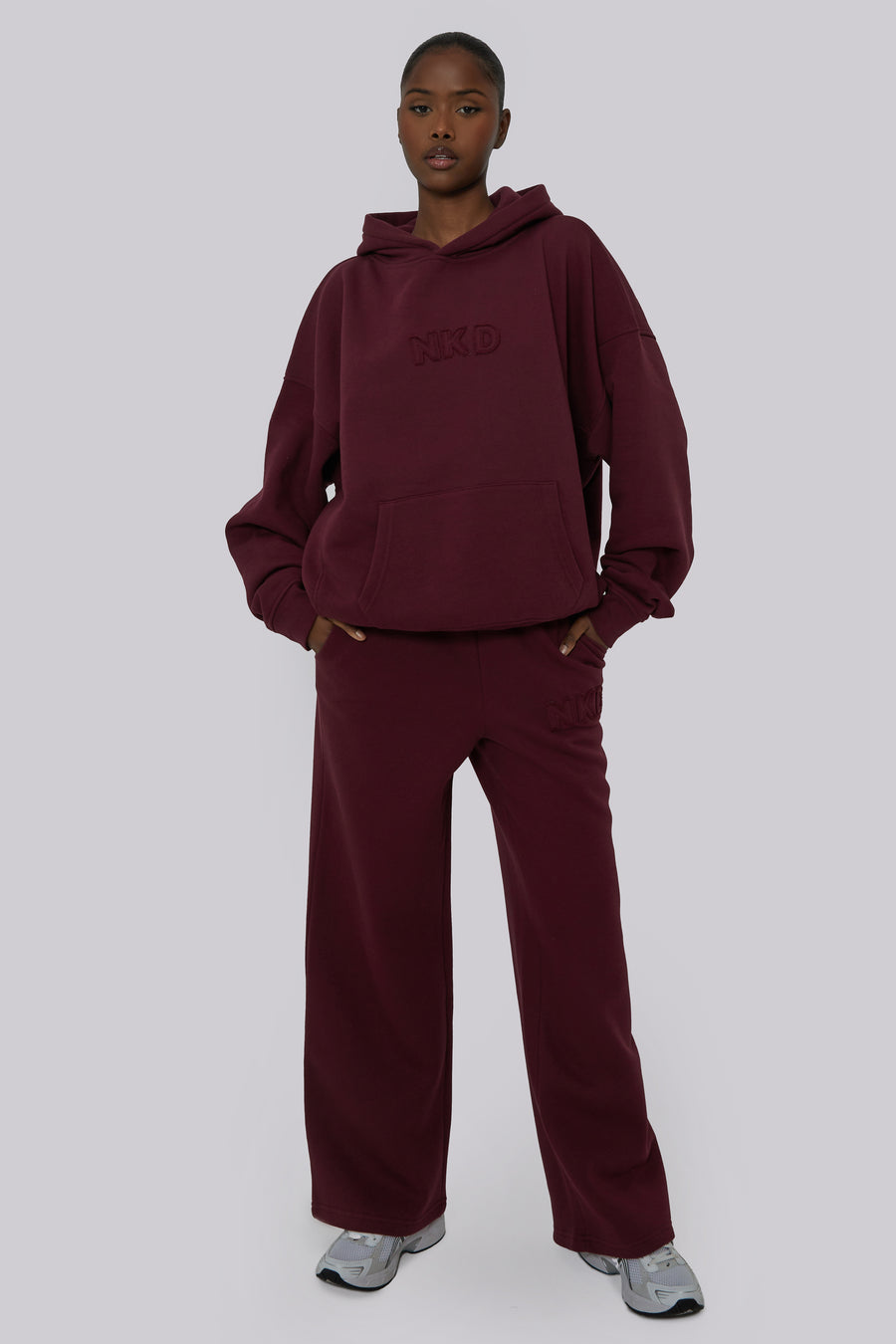 Applique Sweat Joggers - Cherry