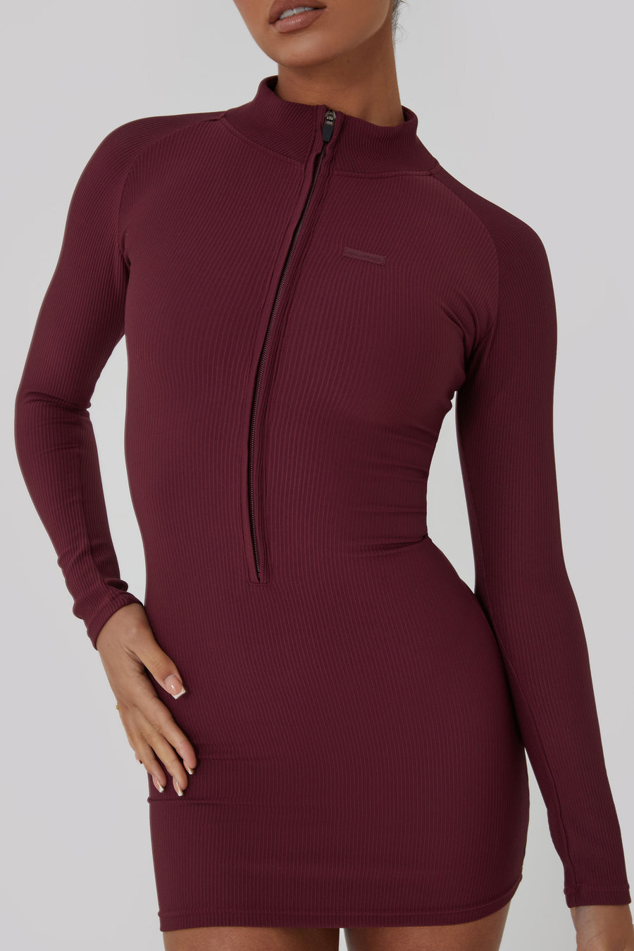 Contoured Dress - Wine