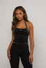 Multitoned Halter Top - Jet Black