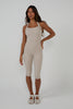Halter Tie Capri Jumpsuit - Latte