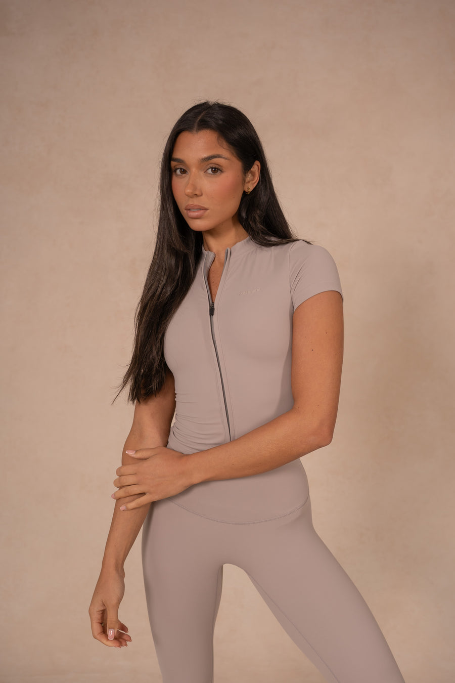Zip Up Top - Stone