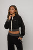 Multitoned Zip Up Jacket - Jet Black