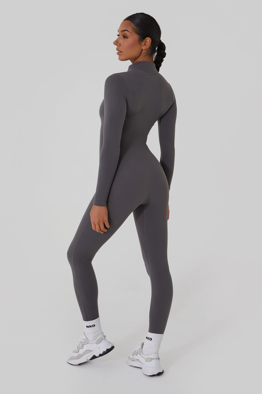 Long Sleeved Shaped Jumpsuit - Dusk Grey