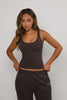 Long Scoop Neck Cami - Slate