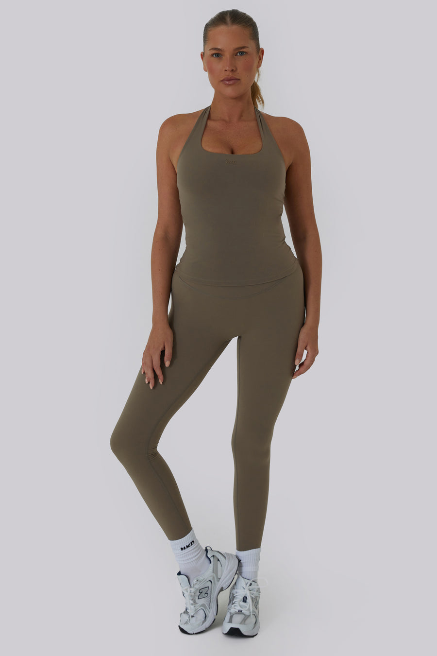 Olive green yoga leggings on sale